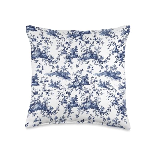 Toile de Jouy Pattern Throw Pillow