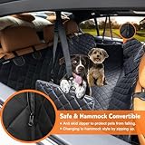 URPOWER Dog Seat Cover, 100% Waterproof Hammock 600D Heavy Duty Scratch Proof Nonslip Durable Soft Pet Back Seat Covers for Cars Trucks and SUVs