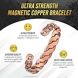 MagnetRX® Copper Magnetic Bracelets – Effective Pure Copper Bracelet for Men and Women – Copper Cuff Adjustable Bracelet Bangles (Twisted Copper)