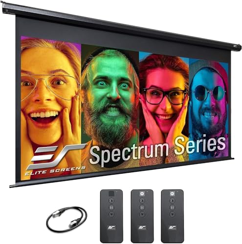 Projector Screen Elite Screens Spectrum, 150-INCH Diag 16:9, Motorized Projection Screen Movie Home Theater 4K/8K Ultra HD Ready, ELECTRIC150H2