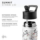 Simple Modern Disney Frozen Elsa Kids Water Bottle with Straw Lid| Reusable Insulated Stainless Steel Cup for Girls, School | Summit Collection | 14oz, Frozen Elsa's Snowflake