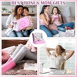 Dingion 11 Pcs Bonus Mom Gifts Set Stepmom Birthday Gifts with Makeup Bag Mug 50" x 60" Throw Blanket Socks Keychain Pillow for Christmas