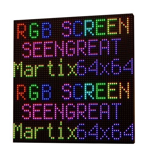 xicoolee RGB Matrix LED Display Panel 64x64, 3mm Pitch, 4096 RGB LEDs, High Brightness & Resolution, Compatible with Raspberry Pi, ESP32, Arduino