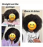 ARUKIHAIR Afro Kinky Curly Wig With Bangs Full Machine Made Scalp Top Wig 200 Density Virgin Brazilian Short Curly Human Hair Wigs Natural Color 16 inch