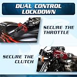 BigPantha Motorcycle Grip Lock - Heavy Duty Brake/Handlebar/Throttle Lock That Secures Your Bike, Scooter, Moped, or ATV in Under 5 Seconds! - Anti Theft Motorcycle Lock W/Free Holster (Red)