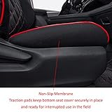 EKR Custom Fit Sienna Seat Covers for Select Toyota Sienna XLE, XSE,7-Passenger Seating,2nd Row Captain Chairs 2021-2025 - Three Row,Leather (Black with Red Piping)