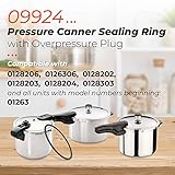 09924 Pressure Canner Sealing Ring - & Overpressure Plug for Presto 0128206 0128202 0128203 0128204 0128303 0126306 6 & 8 Quart Pressure Cooker - 2 Pack