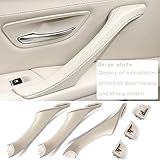 CHUANGHUI Car Door Handle Cover for BMW 5 Series F10 2011-2016 Interior Door Handles Replace Trim Cover 520i 528i 530i 535d 535i 550i (Beige White)