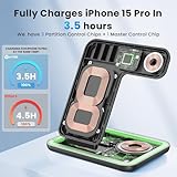 WAITIEE Wireless Charger 3 in 1, 15W Fast Charging Station for Apple Watch 10/9/8/Ultra 2/Ultra/SE/7/6/5/4/3/2, for AirPods 4/3/2/Pro for iPhone 16/15/14/13 /Plus/Pro/Pro Max/12/11(Black)