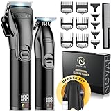 Novah® Professional Hair Clippers for Men, Professional Barber Clippers and Trimmer Set, Mens Cordless Hair Clipper for Barbers Haircut Kit Fade