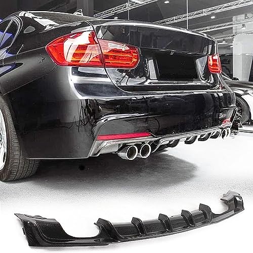 MCARCAR KIT Carbon Fiber Rear Diffuser for BMW 3 Series F30 M Sport Sedan 2012-2018 320i 325i 328i 330i 335i 340i M-tech Auto Lower Bumper Lip Spoiler Body Kit (Carbon Fiber)
