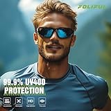 Foliful 3 Pack Polarized Sports Sunglasses for Men, Mens Sunglasses Wrap Around UV400 Protection for Cycling Fishing Driving