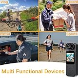 4K HD Body Camera Video Recorder with 180° Rotation Lens and WiFi for Real-Time Viewing, 128GB Memory, and Infrared Night Vision Cam, Ideal for Outdoor Security,Travel