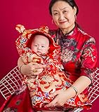 CRB Fashion Chinese New Years Infant Traditional Asian Newborn Baby Celebration Receiving Blanket (Fortune)