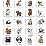 Woohome 37 PCS Mixed Animal Iron On Patches Dog Cat Zebra Elephant Lion Penguin Sew On Patches DIY Decoration or Repair, Embroidered Appliques for Clothing Backpacks Jeans T-Shirt Caps Shoes