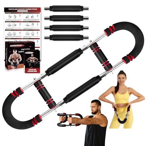 Twister Arm Trainer, Adjustable Twister Arm Chest Exerciser with 4 Spring & Training Poster for Men & Women, Detachable Power Twister Home Fitness Equipment for Enhancing Upper Body Muscle Strength