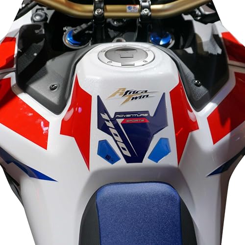 labelbike - 3D Sticker Motorcycle Tank Pad Decoration and Protection in Resin Compatible with Honda Africa Twin Adv 2025 - Color Blue Red