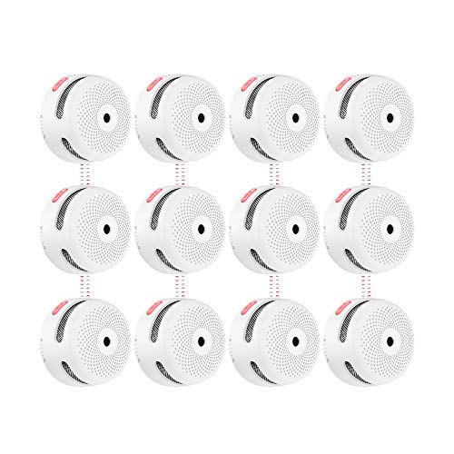 [Upgraded Model] X-Sense Wireless Interconnected Smoke Detector Fire Alarm with Over 820 feet Transmission Range, XS01-WR Link+, 12-Pack