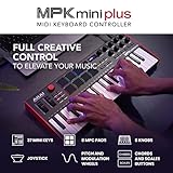 Akai Professional MPK Mini Plus - USB MIDI Keyboard Controller with 37 Mini Keys, 8 MPC Pads, Sequencer, MIDI/CV/Gate I/O, Music Production Software