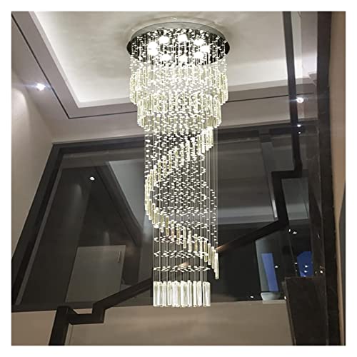 LED Modern Chandelier Lamp, LED Chandeliers, Modern K9 Crystal Chandelier Long Staircase Lights Crystal Light Spiral Ladder Luxury Crystal Hanging Fixtures Crystal Chandelie,Modern LED Chandelier , Li