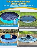 VISTOP Extra Large Foldable Dog Pool XXL, Hard Plastic Shell Portable Swimming Pool for Dogs Cats and Kids Pet Puppy Bathing Tub Collapsible Kiddie Pool (67inch.D x 11.8inch.H, Blue)