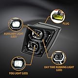 EVERESTHD Pair Fog Lights Full LED Auxiliary Driving Bumper Lamp Performance Fog Light DRL Fit for Volvo VNL VN VNM VNX 2003-2017 Left Driver & Right Passenger Side