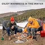 REALEAD Oversized Heated Camping Chair | Fully Thick Padded | Heated Chairs for Outdoor Sports with Back and Seat Heating | Heated Folding Chair for Adults | Support 400lbs | Battery NOT Included