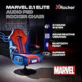 X-Rocker Official Marvel Spider-Man Gaming Chair, Foldable Audio Game Pedestal with Wireless Bluetooth 2.1 Speakers, Sound Responsive Vibrating Chair, Game Seat for Kids and Juniors -