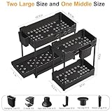 Sevenblue 3 Pack Under Sink Organizer, 2-Tier Multi-Use Kitchen Bathroom Organizers and Storage with Sliding Drawer，Bathroom Cabinet Organizer (Black)