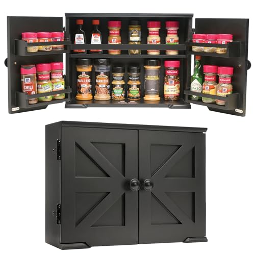 Excello Global Products Barndoor Spice Cabinet, Black