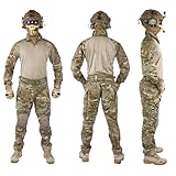 IDOGEAR OUTDOOR G3 Combat Uniform Tactical Camo Clothing With Knee Pad & Elbow Pads Military BDU Pants And Shirts Set(camo,Large)