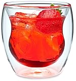 Curva Artisan Series Double Wall Beverage Glasses and Tumblers – Set of 4 Unique 8 oz Thermo Insulated Drinking Glasses