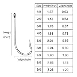 Fishing Hooks Saltwater Fishing J Hooks, 120pcs Long Shank Fishing Hooks O'Shaughnessy Forged Hooks Set Stainless Steel Trolling Fish Hooks for Saltwater Freshwater Fishing