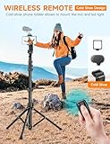 Phone Tripod, 86" Tall Tripod for iPhone with Flexible Gooseneck & Remote, Portable Cellphone Tripod Stand, Aluminum Travel Tripod for Selfies, Video Recording, Compatible with iPhone Android