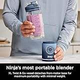 Ninja Blast Max, Portable Blender + Twist & Go, Personal Blender, Ninja Blender, Smoothie, Blend, Ice Crush, 3 Programs, Cordless, 22 oz removable Vessel, Dishwasher Safe, Leakproof, Navy, BC251NV