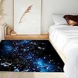 Xuxangti Starry Sky Music Theme Rug 4x6 Home Decor, Musical Note Area Rug for Bedroom, Music Lover Carpet Low Pile, Non Slip Throw Rug, Soft Washable Rug for Living Room, Playroom