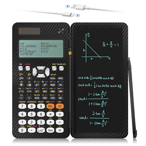 Scientific Calculators for College Students, IPepul Pink Desktop Math Solar Calculator with Notepad,991EX Type-C Rechargeable 552 Functions, School Supplies for Middle High School and Students(Black)