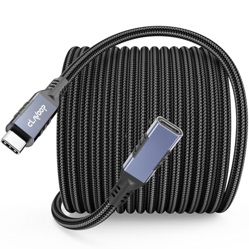 USB C Extension Cable 20ft Long, Upgraded 160W Charging & 10Gbps Data Transfer USB-C Extender Male to Female 4K@60Hz Monitor USBC 3.2 Gen2 Type C Cord Braided for Laptop Tablet Mobile Phone and More