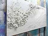 Yika Art Canvas Paintings, Wall Art Thick Texture Sea Wave Painting Modern Gorgeous Abstract Hand Painted Abstract Oil Painting on Canvas Modern Wall Art Decor 30x60 inches