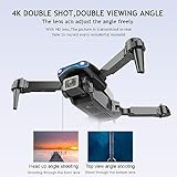 E99 Dual Camera Drone, 1080P HD Camera FPV Drone, with Height-fixed Hover Function, One-click Takeoff/Landing,Adjustable Speed,1800mAh Battery, APP Control, Real-time Transmission, Grey