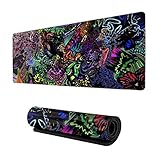 Trippy Psychedelic Art XXL XL Large Gaming Mouse Pad for Desk, Non-Slip Long Extended Keyboard Pads Mousepad Rubber Table Mat 31.5 X 11.8 Inch