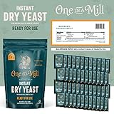 One in a Mill Instant Dry Yeast Packets | Fast Acting Self Rising Yeast for Baking Bread, Cake, Pizza Dough Crust | Kosher | Quick Rapid Rise Leavening Agent for Pastries | 48 Packets