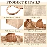 Shappy 10 Pack Burlap Tote Bag Set, Reusable Blank Jute Burlap Grocery Bag with Handle for Bridesmaid Gift Shopping DIY(Jute)