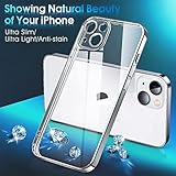 Supdeal Crystal Clear Case for iPhone 13, [Not Yellowing] [Camera Protection] [Military Grade Drop Tested] Transparent Shockproof Protective Phone Case Soft Silicone Slim Cover, 6.1 inch, Silver