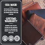 Main Street Forge Bifold Leather Wallet For Men | Made in USA | Mens Bifold Wallets | American Made | Tobacco Snakebite Brown