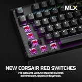 CORSAIR K70 CORE RGB Mechanical Wired Gaming Keyboard with Palmrest – Pre-Lubed MLX Red Linear Switches, SOCD, ABS Double-Shot Keycaps, Sound Dampening, Media Control Dial, QWERTY NA – Black