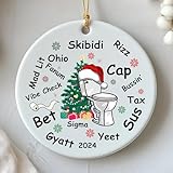 Skibidi Toilet Ornament 2024, Skibidi Ornament, Funny Ornament, Ohio Skibidi Toilet Rizz, 2024 Ornament, White Elephant Gift, sikibidi Toilet, Gifts for Teens,