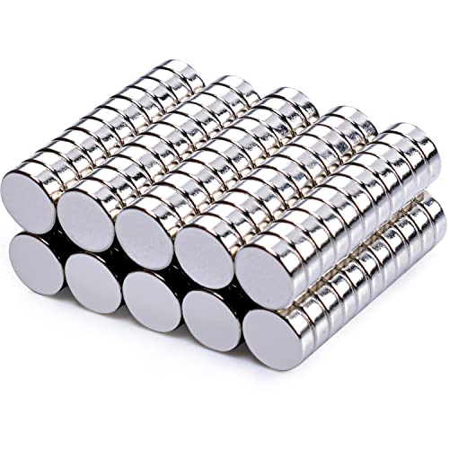 MIN CI 100 Pcs Strong Round Small Rare Earth Magnets, Mini Refrigerator Neodymium Magnets Disc for Whiteboard Locker Fridge Crafts Dry Erase Board Cabinets