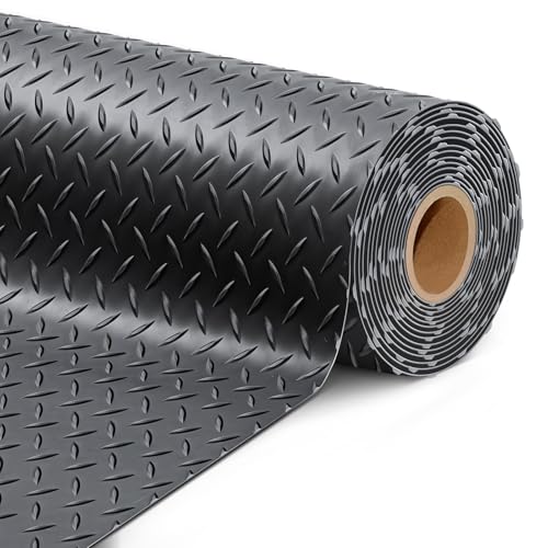 KROAK 7.5 x 17 FT Garage Floor Mat, Thickened PVC Parking Mat, Anti-Slip Garage Floor Runner & Protector Mat Fits for SUVs, Compact SUV, Sports Car, Heavy Motorcycle, Golf Cart