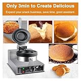 Electric Press ufo Burger Machine, Commercial Hamburger Press, Ice Cream Waffle Maker, Non Coated Electric Burger Maker, Adjustable Temperature 50-300℃ Non-Stick Pan